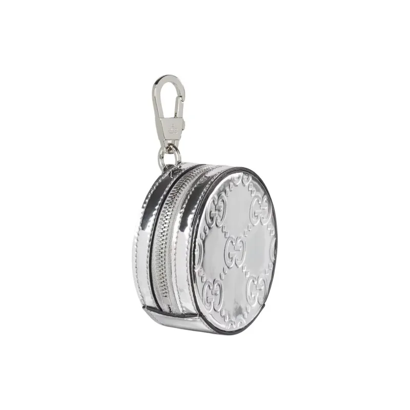 GUCCI Fabric Coin Purse Women's Silver-1