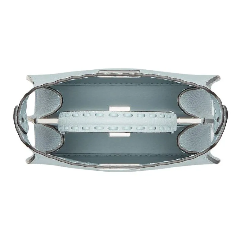 FENDI Peekaboo ISeeU Calfskin Shoulder Bag, Crossbody Bag, Handbag Trumpets Women's Light Blue-3