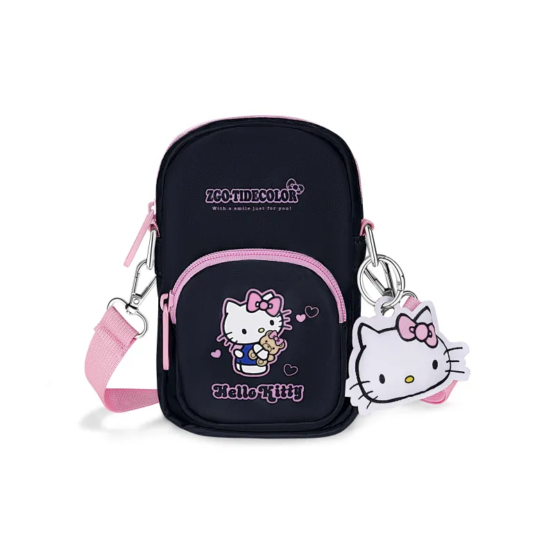Hello Kitty Sanrio Series Polyester Cell Phone Pouch Crossbody Bags Women's White-4