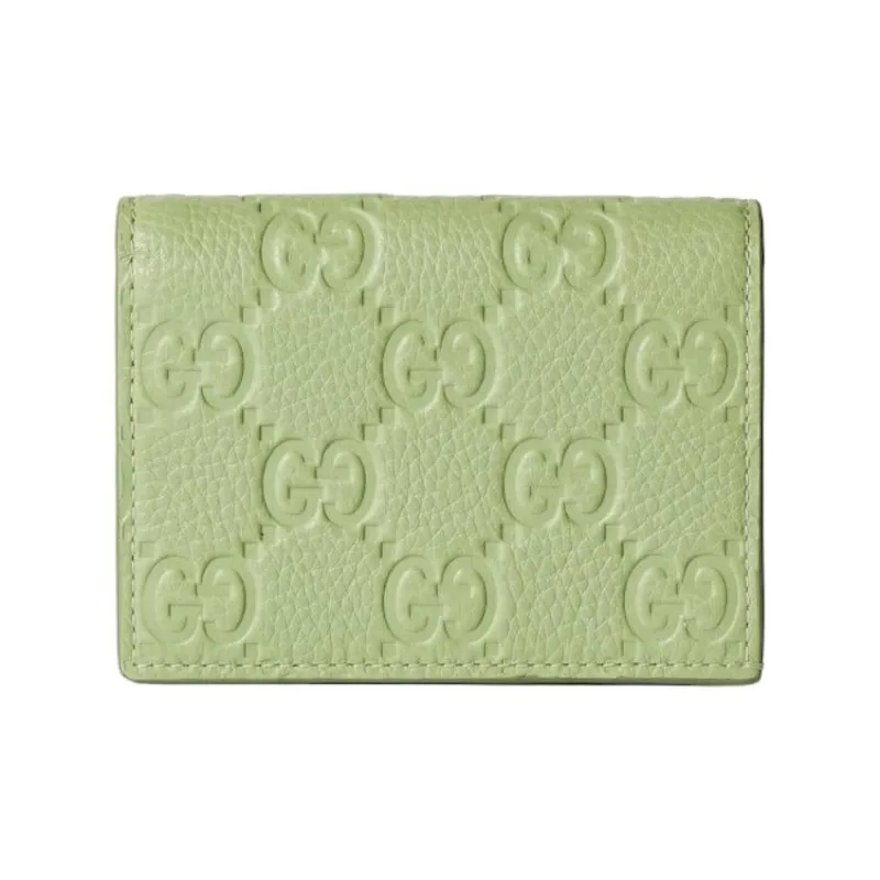 GUCCI Leather Wallet Mini Women's Light Green-0