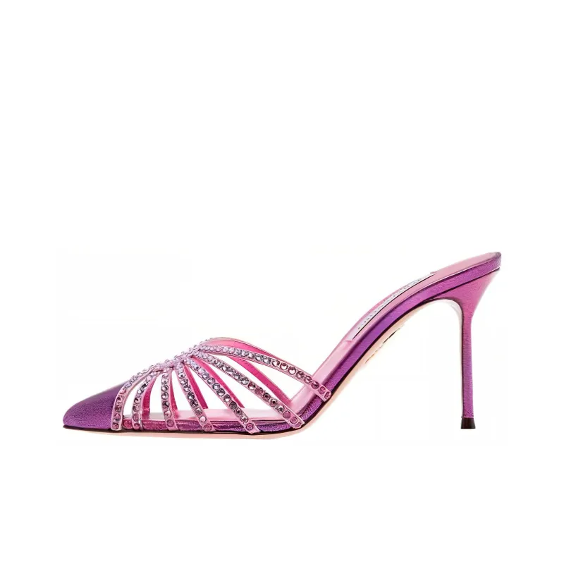 AQUAZZURA Closed Toe Slippers 8.5cm Women's Pink-0