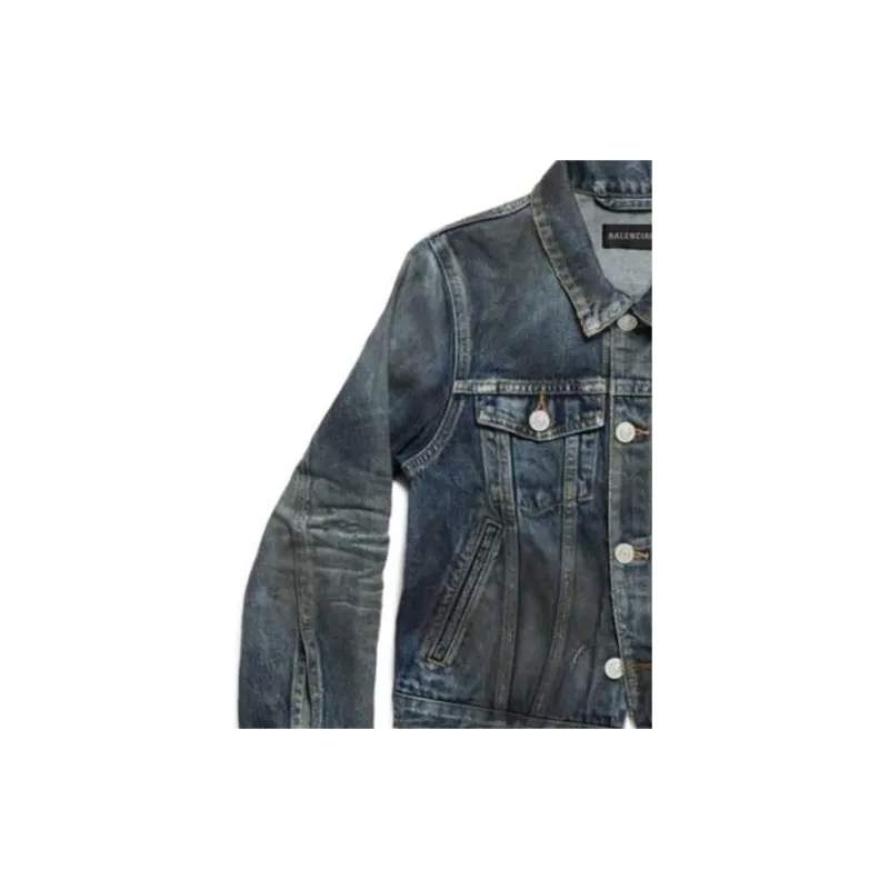 Balenciaga SS23 Denim Jacket Small Size Fit Women's Blue-8