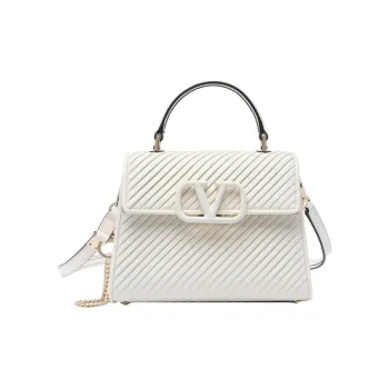 Valentino VSLING Calfskin Shoulder Bag Crossbody Bag Handbag Small Size Women's White