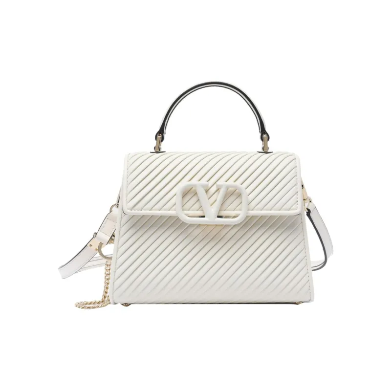 Valentino VSLING Calfskin Shoulder Bag Crossbody Bag Handbag Small Size Women's White-0