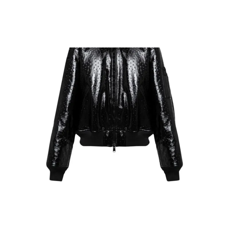 Balenciaga Leather Bomber Jacket-5