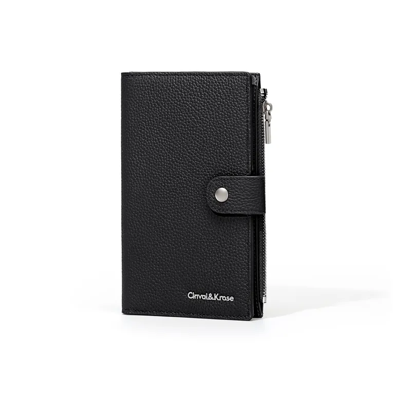 Simvay Clos Cow Leather With Synthetic Leather Wallet Women's Elephant Gray/Black-6
