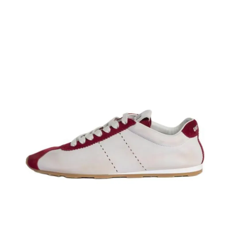 MIU MIU Plume Low Top Casual Shoes Women's White Red-0