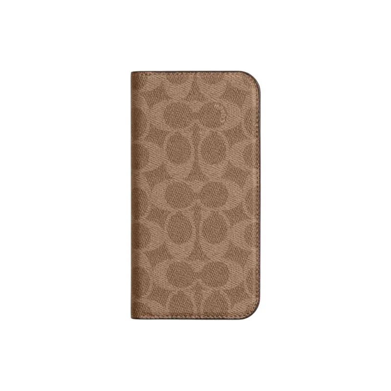 COACH Folio Coated Canvas Wallet Mini Men's Khaki-0