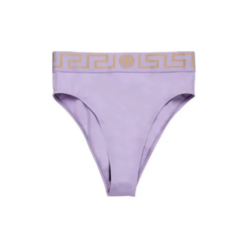 VERSACE COLLECTION Greca Border High Waist Bikini Bottoms 'Purple'