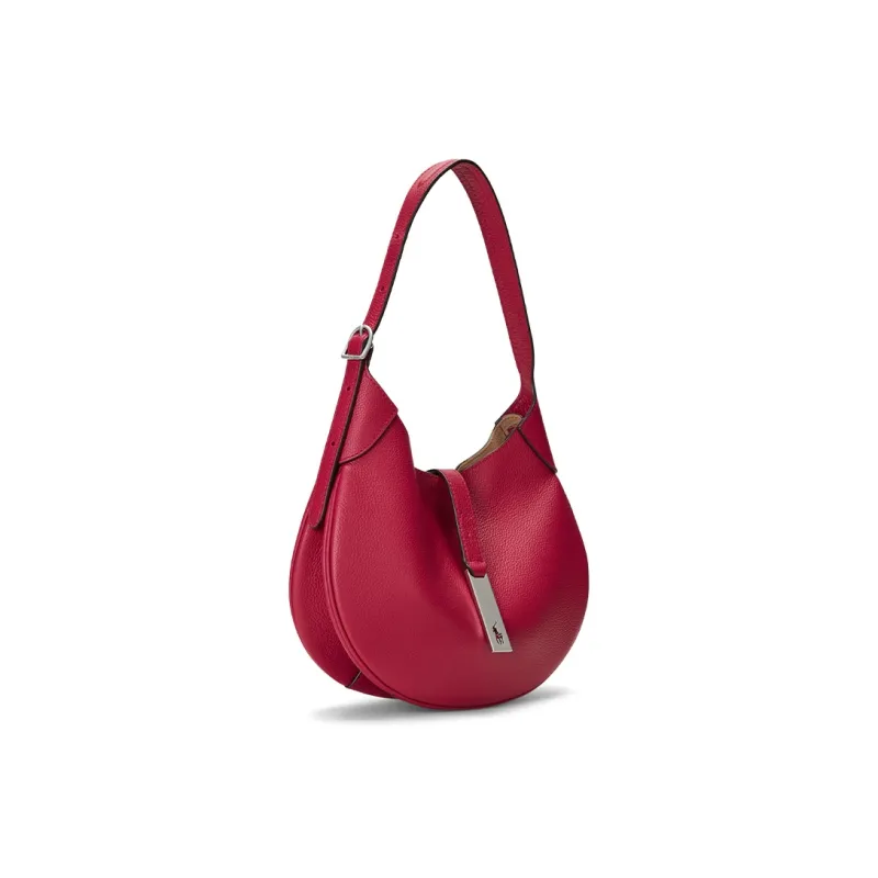 Polo Ralph Lauren Polo ID Leather Handbag Shoulder Bag Small Size Women's Overripe Red-1