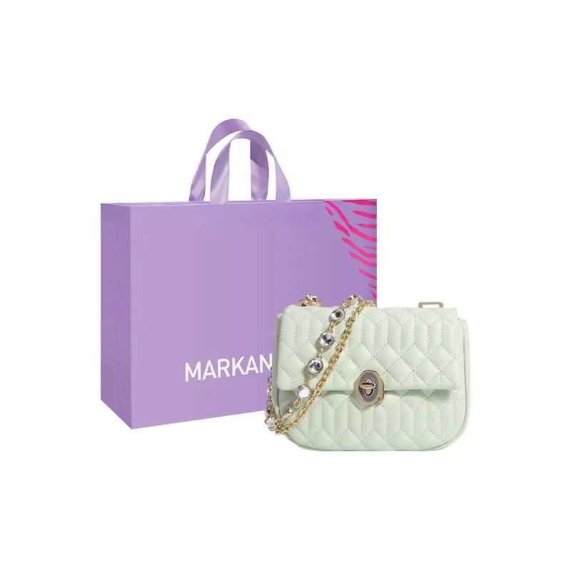 MARKANGARO PU Shoulder Bag, Crossbody Bag, Small Square Bag Regular Women's Haze Blue \ Mint Green-5