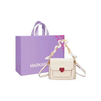 MARKANGARO PU Small Square Bag Regular Women's White Lovers/Pink Sweetheart