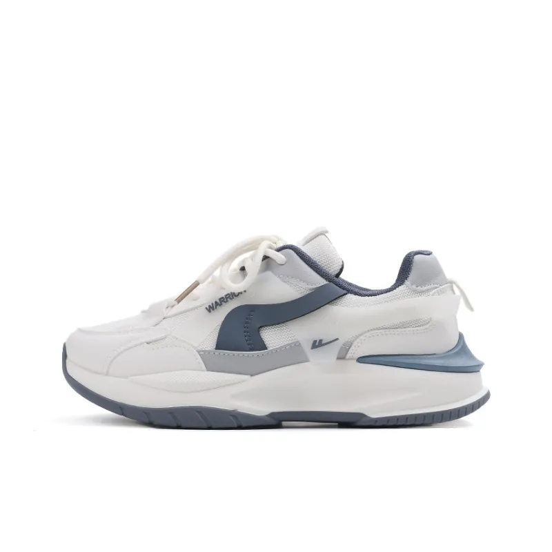 Warrior Anti Slip Wear Resistant Low Top Casual Shoes Men's Gray Lake Blue-0