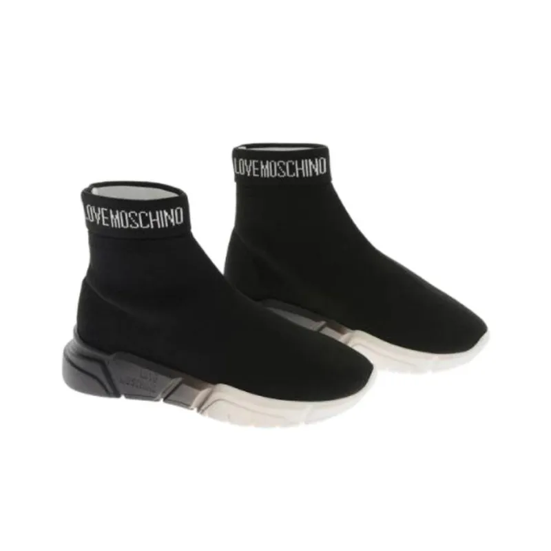 LOVE MOSCHINO High Top Sports Casual Shoes Women's Black-2