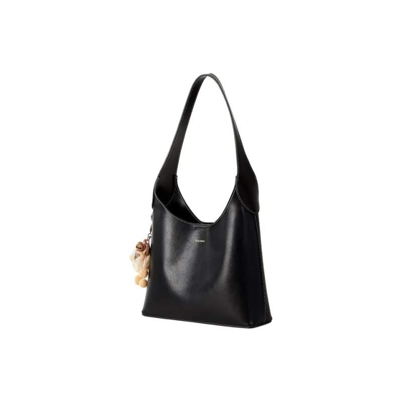 Teenmix Cow Leather With Synthetic Leather Hobo Bag, Handbag, Shoulder Bag, Tote Tubas Women's Coffee/Black-8