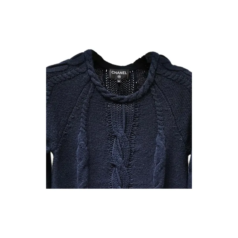 CHANEL FW18 Sweater Women's Dark Blue-2