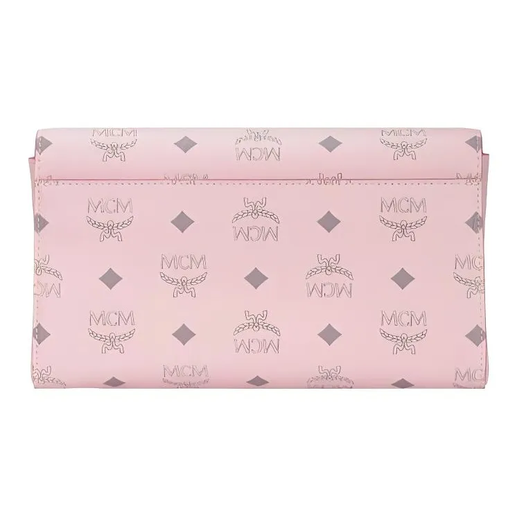 MCM Millie Visetos Leather Envelope Bag, Chain Bag, Crossbody Bag, Shoulder Bag Medium Size Women's Cherry Blossom Pink-3