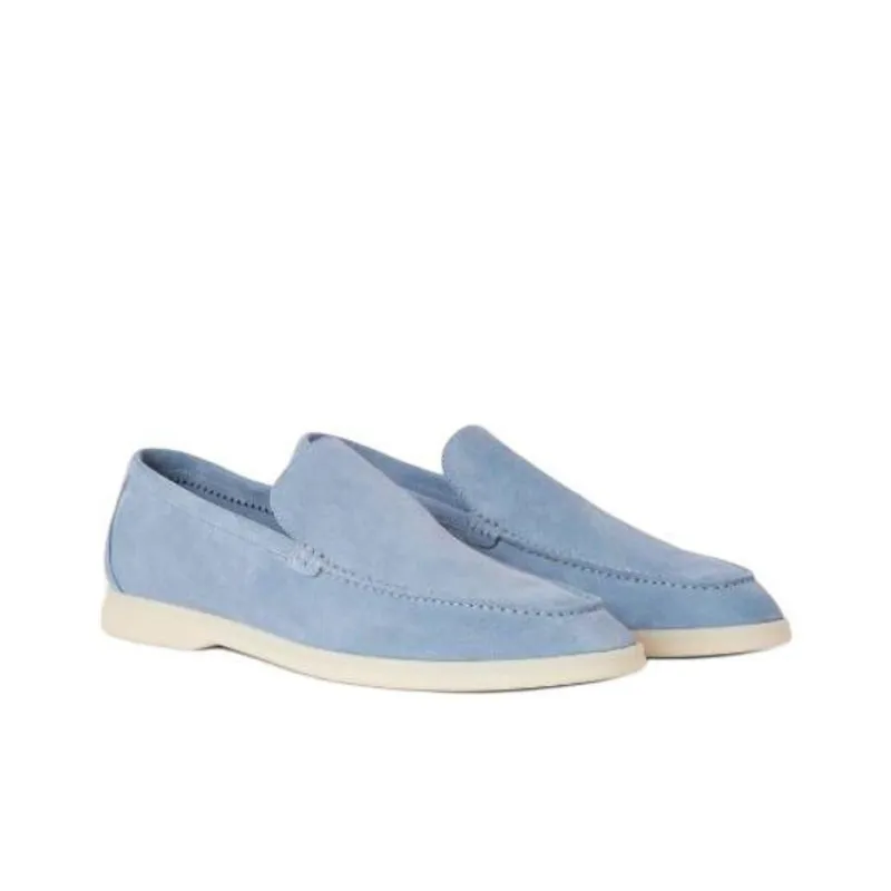 Loro Piana Summer Walk Loafers Men's Blue-2