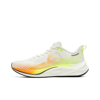 PEAK Cushioned Anti Slip And Wear Resistant Lightweight Low Top Sprint Running Shoes Men's Milk White Orange