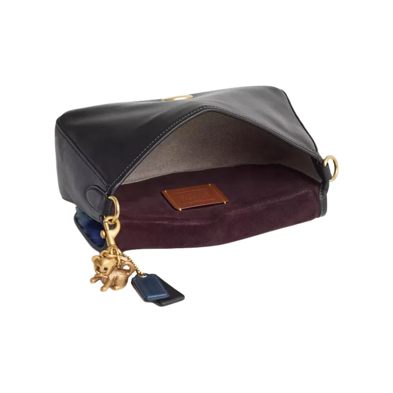 COACH Soft Tabby Smooth Leather Portable Crossbody Bag Shoulder Bag Large Size Women's Brass & Black-2