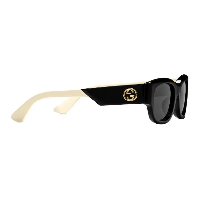 GUCCI Acetate Oval Sunglasses Women's Black-3
