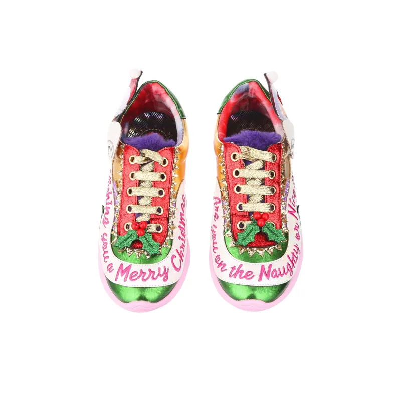 IRREGULAR CHOICE Checking It Twice Low-Top Casual Shoes Women's Pink-6