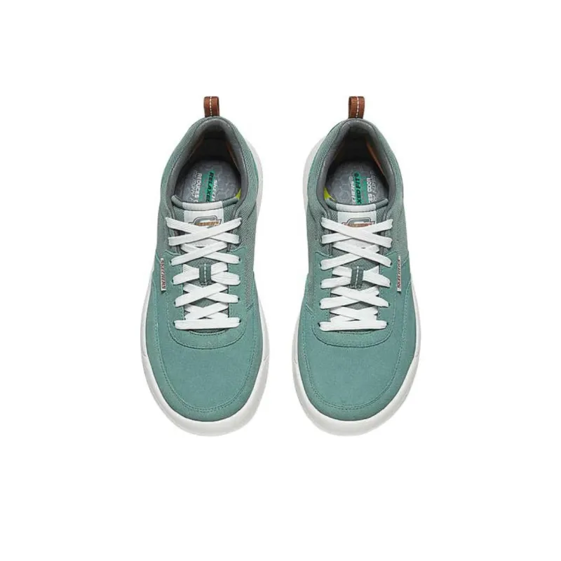 Skechers Cushioned Slip-Resistant Low-Top Casual Shoes Men's Light Blue-Green-2