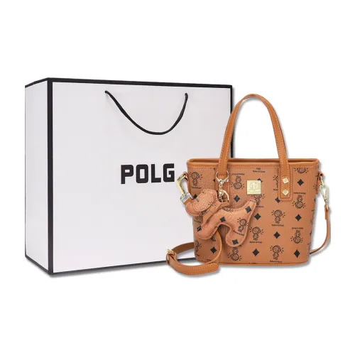 POLG PU Basket Pose Crossbody Handbag Women's Brown/Black