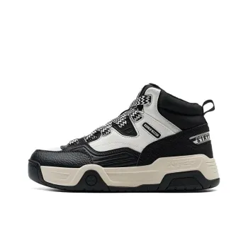 XTEP Sky Spine Warm And Lightweight Mid Top Skateboard Shoes Women's Black White