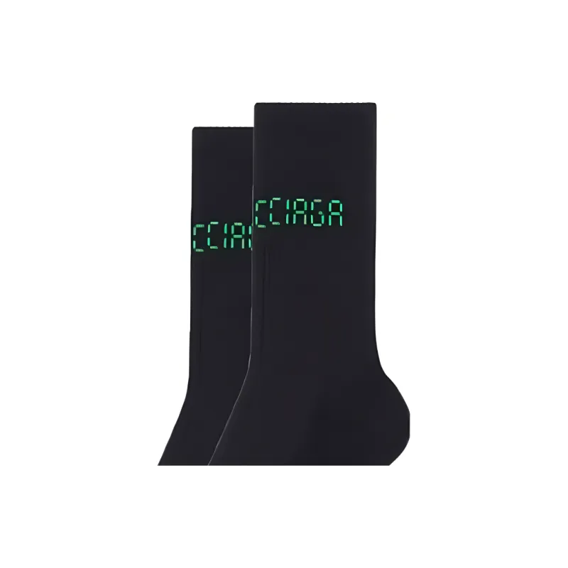 Balenciaga FW22 Mid Calf Socks Women's 1 Pack Black-3