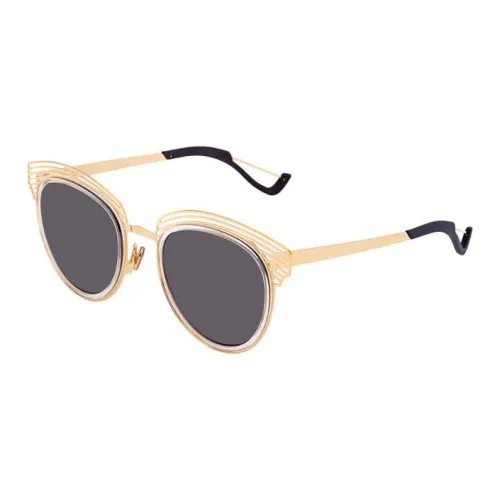 DIOR Metal Irregular Shape Sunglasses Women's Gold