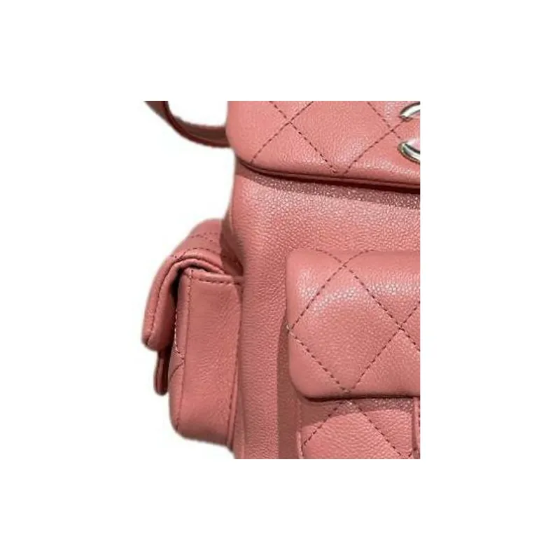 CHANEL Duma Grain Cow Leather Backpack Tubas Women's Coral Pink-2