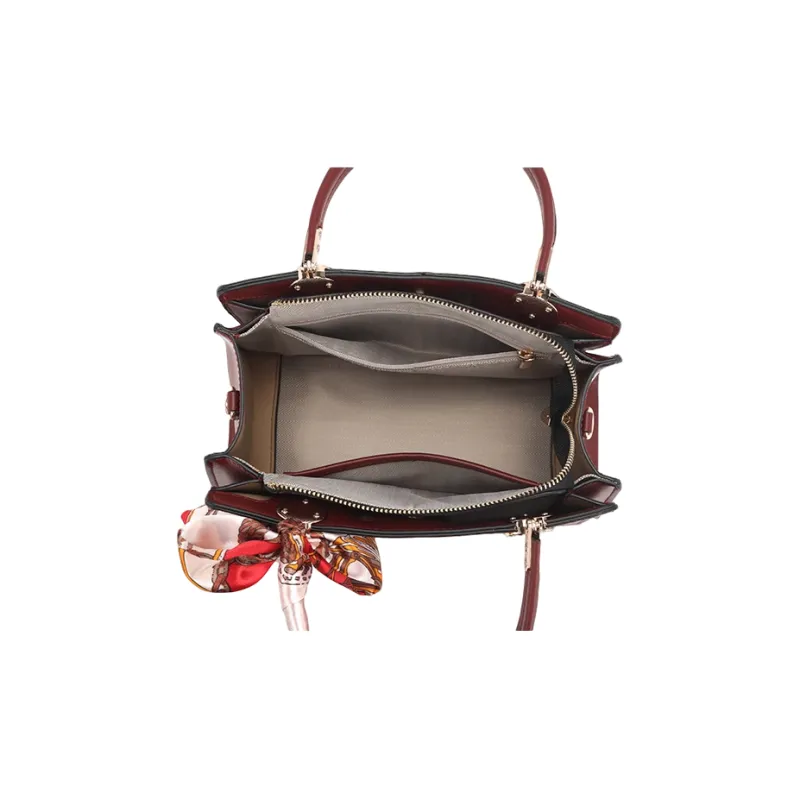 PAYOT Microfiber Synthetic Leather Wedding Bag One Shoulder Crossbody Regular Women's Burgundy/Ecru-3