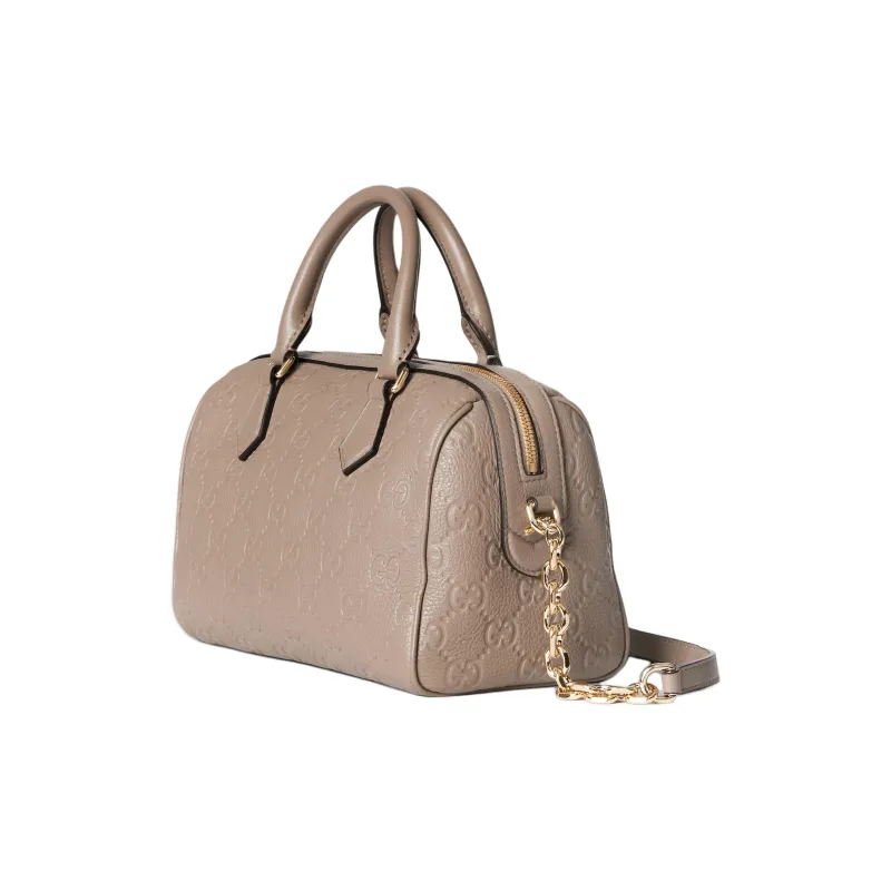 GUCCI Grain Leather Shoulder Bag, Crossbody Bag, Handbag Small Size Unisex Taupe-1