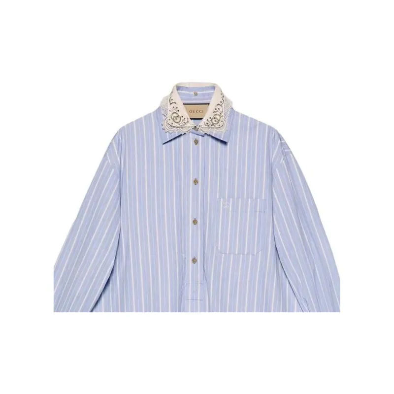 GUCCI Striped Maxi Shirt Dress-4