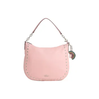 COACH Hobo Polished Pebbled Leather Crescent Bag Crossbody Bag Shoulder Bag Large Size Women's Peony Pink