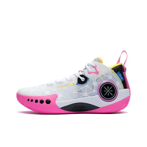 LiNing Wade Shadow 3 Cushioning Breathable Low Top Basketball Shoes Men's White Pink