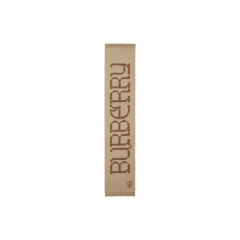 Burberry Logo Jacqaurd Frayed Edge Scarf