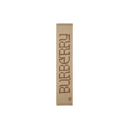 Burberry Logo Jacqaurd Frayed Edge Scarf