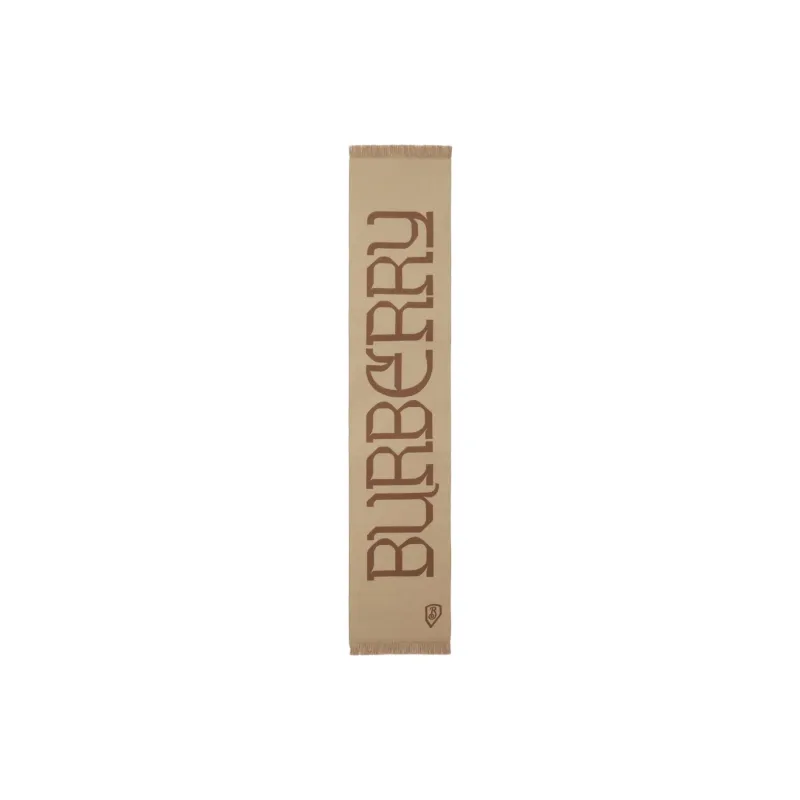Burberry Logo Jacqaurd Frayed Edge Scarf-0