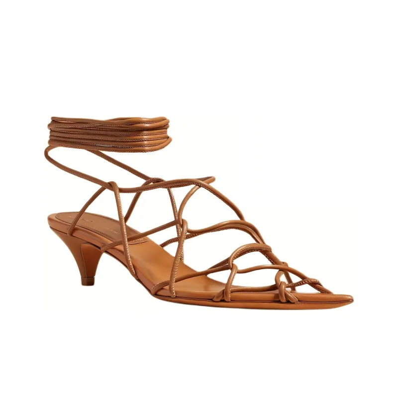 KHAITE Arden Strap Sandals Women's Brown-2