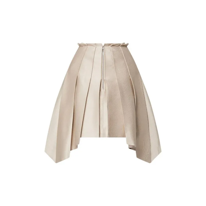 LOUIS VUITTON Asymmetrical Box Pleat Twill Skirt-1
