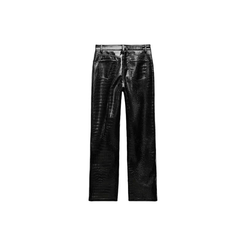 ZARA Leather Pants Women's Black-1