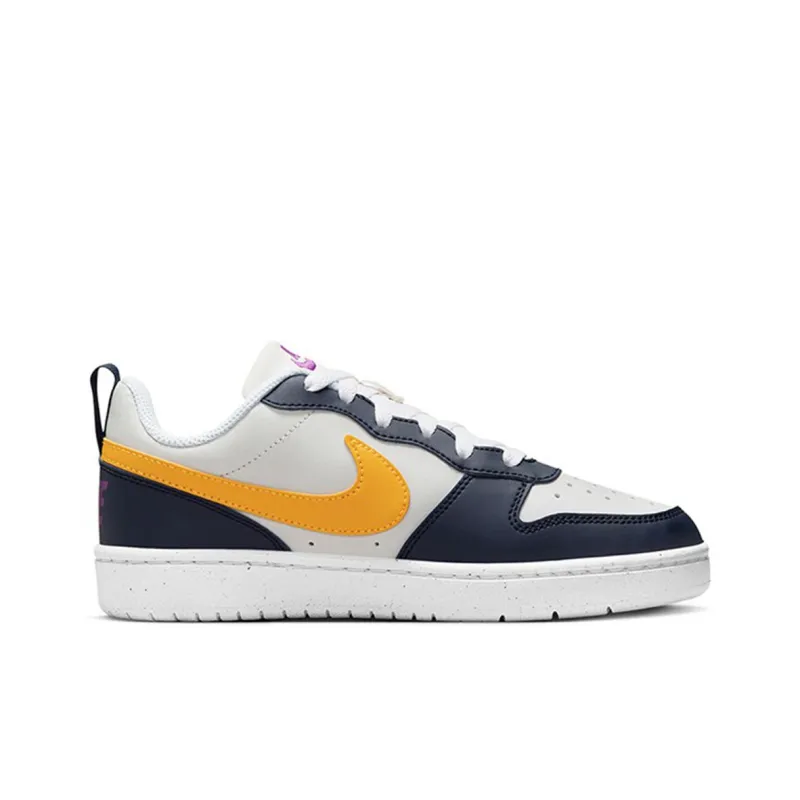 Nike Slip Resistant Anti Kick Low Top Kids Lifestyle Shoes Yellow White Unisex-1