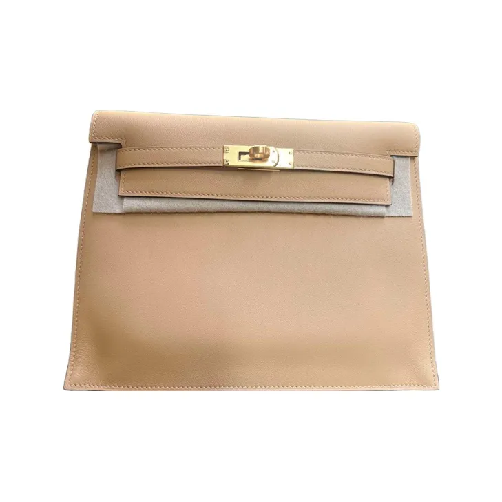 HERMES Kelly Danse Swift Leather One Shoulder Clutch Backpack Backpack Double-Shoulder Crossbody Bag Women's Cookie-0