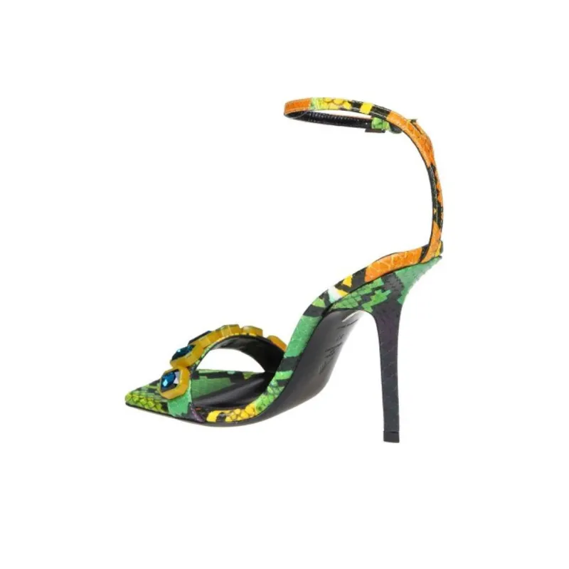 The Attico Sienna One Strap Sandals 10.5cm Women's Yellow Black-2