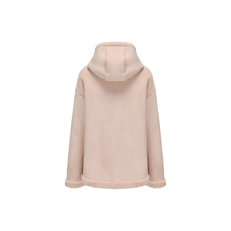 CHIWAWAMEME Velvet feel Coat Women's Milk Tea Pink-1