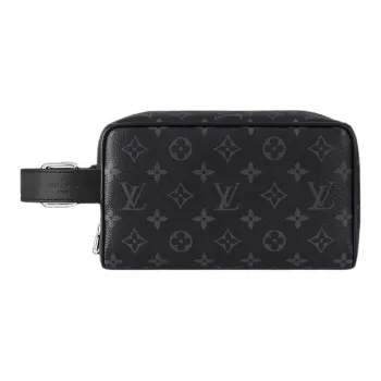 LOUIS VUITTON Locker Dopp Kit Monogram Eclipse Canvas