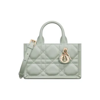 DIOR Calfskin Tote Bag, Shopping Bag, Shoulder Bag, Crossbody Bag, Handbag Mini Women's Light Green