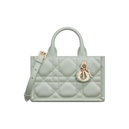DIOR Calfskin Tote Bag Shopping Bag Shoulder Bag Crossbody Bag Handbag Mini Women's Light Green